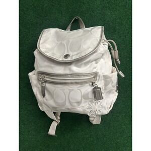 Coach Kyra Daisy Signature Small Backpack F19715 - White with Pink Interior